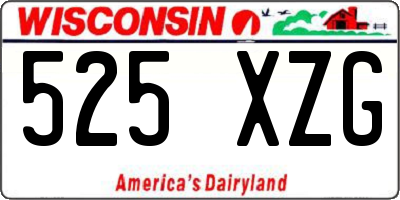 WI license plate 525XZG