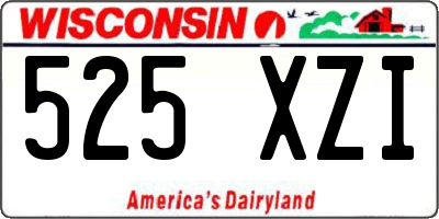 WI license plate 525XZI