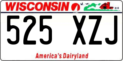 WI license plate 525XZJ
