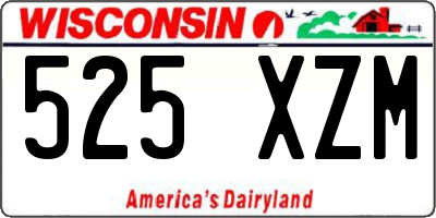 WI license plate 525XZM