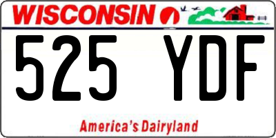 WI license plate 525YDF