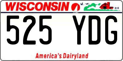 WI license plate 525YDG