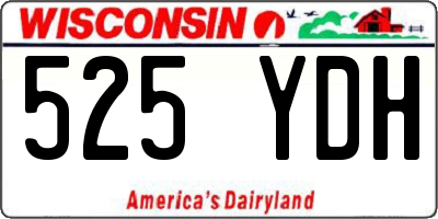 WI license plate 525YDH