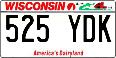 WI license plate 525YDK