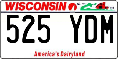WI license plate 525YDM