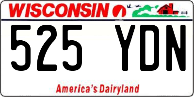 WI license plate 525YDN