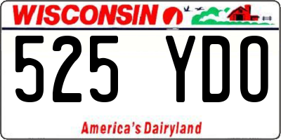 WI license plate 525YDO