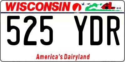 WI license plate 525YDR