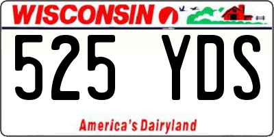 WI license plate 525YDS