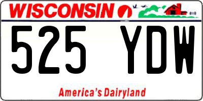 WI license plate 525YDW