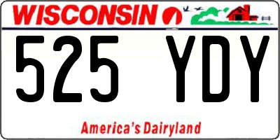 WI license plate 525YDY