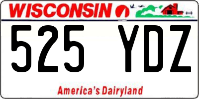 WI license plate 525YDZ