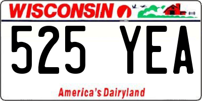 WI license plate 525YEA