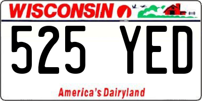 WI license plate 525YED