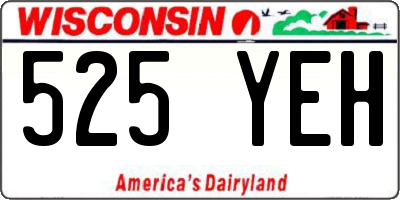 WI license plate 525YEH