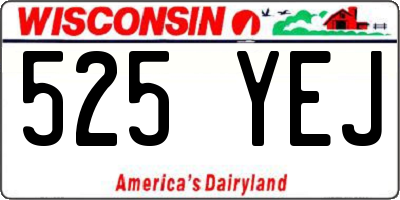 WI license plate 525YEJ