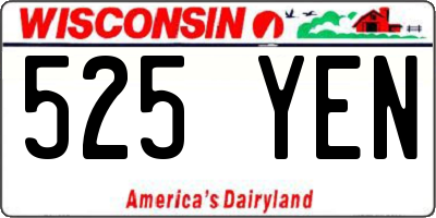 WI license plate 525YEN
