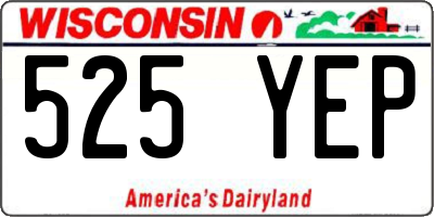 WI license plate 525YEP