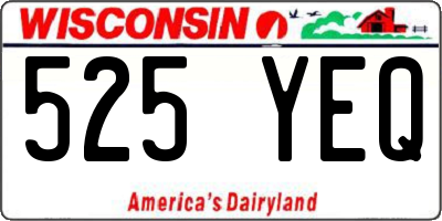 WI license plate 525YEQ