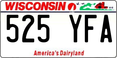 WI license plate 525YFA