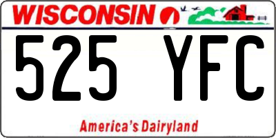 WI license plate 525YFC