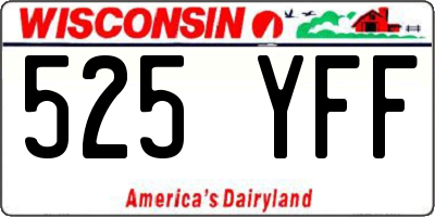WI license plate 525YFF