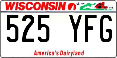 WI license plate 525YFG