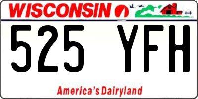 WI license plate 525YFH