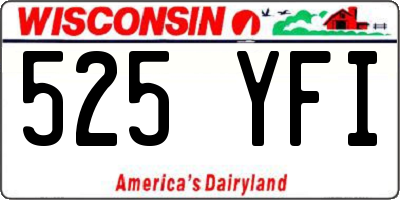 WI license plate 525YFI