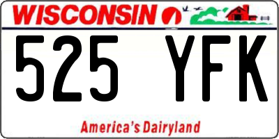 WI license plate 525YFK