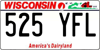 WI license plate 525YFL