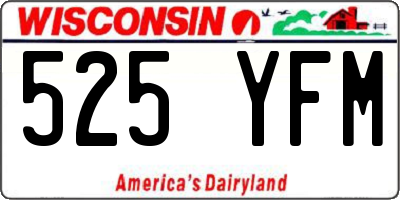 WI license plate 525YFM