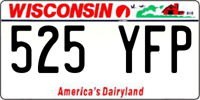 WI license plate 525YFP