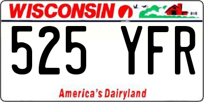 WI license plate 525YFR
