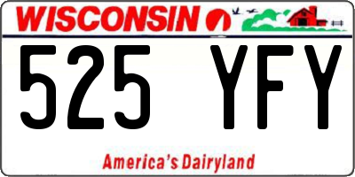WI license plate 525YFY