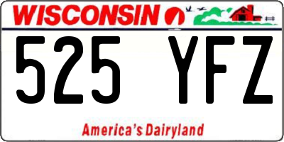 WI license plate 525YFZ