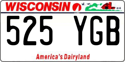 WI license plate 525YGB