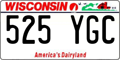 WI license plate 525YGC