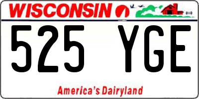WI license plate 525YGE