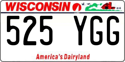 WI license plate 525YGG