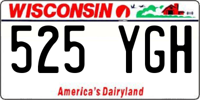WI license plate 525YGH