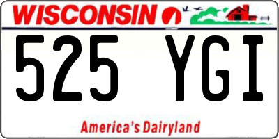 WI license plate 525YGI