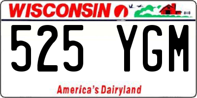 WI license plate 525YGM
