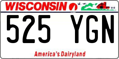WI license plate 525YGN