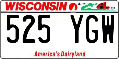 WI license plate 525YGW