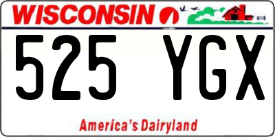 WI license plate 525YGX