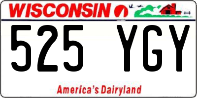 WI license plate 525YGY