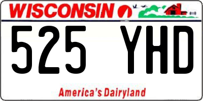 WI license plate 525YHD