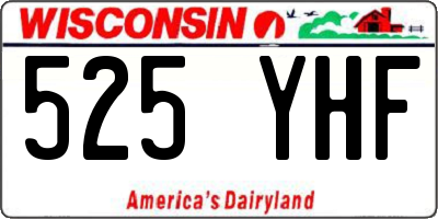 WI license plate 525YHF