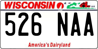 WI license plate 526NAA